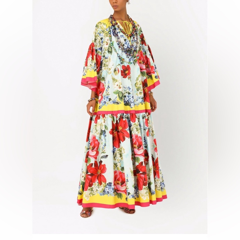 Dolce and Gabbana floral print wide kaftan dress IT 38